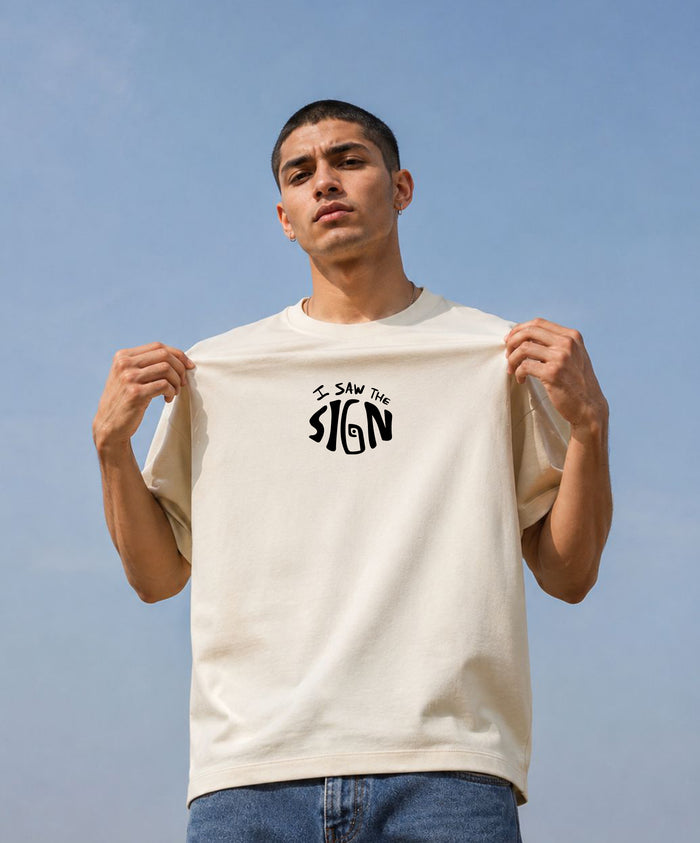 I Saw the Sign / The High Priestess Card - Unisex Terry Oversized Tee