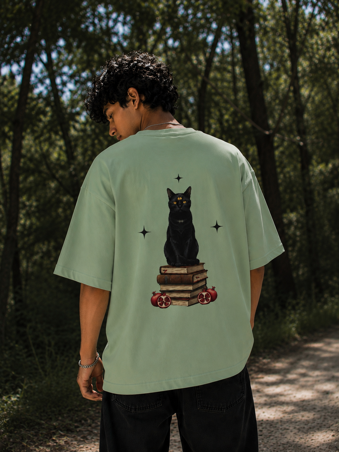 Knows Everything / High Priestess Card - Unisex Terry Oversized Tee