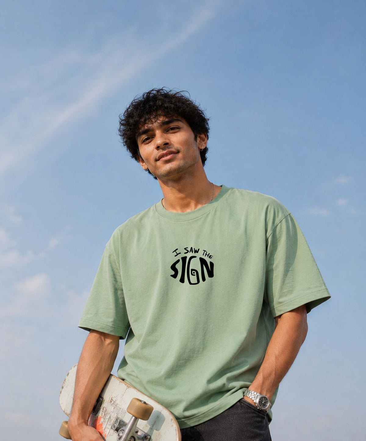 I Saw the Sign / The High Priestess Card - Unisex Terry Oversized Tee