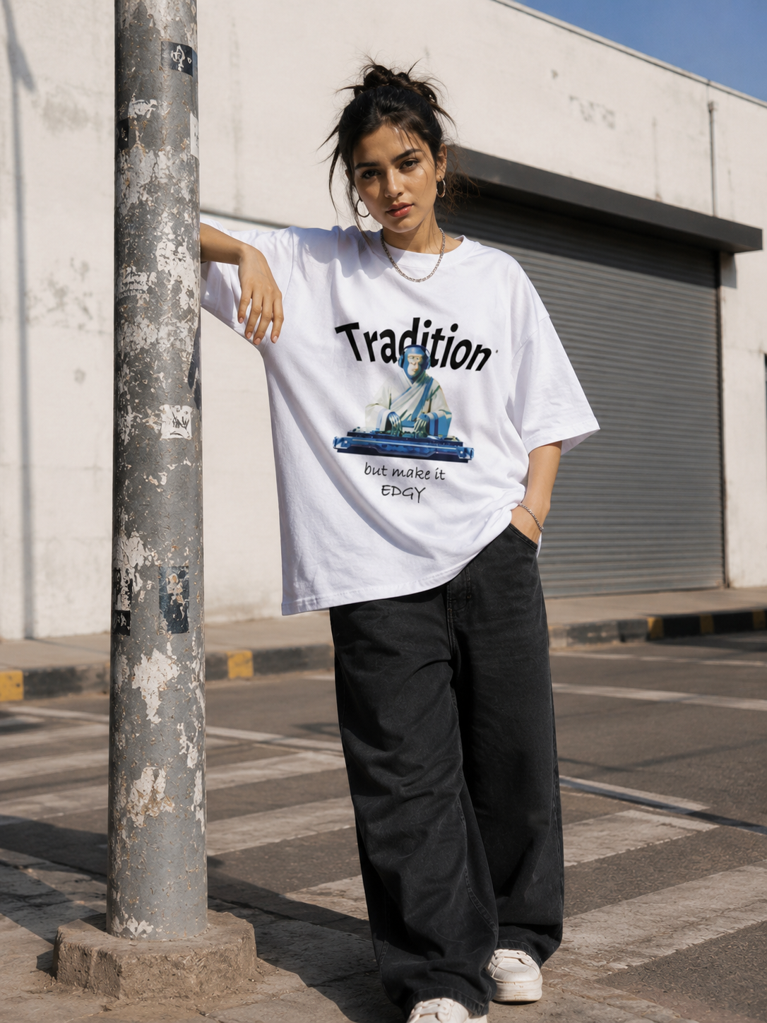 Tradition / The Hierophant Card - Unisex Terry Oversized Tee