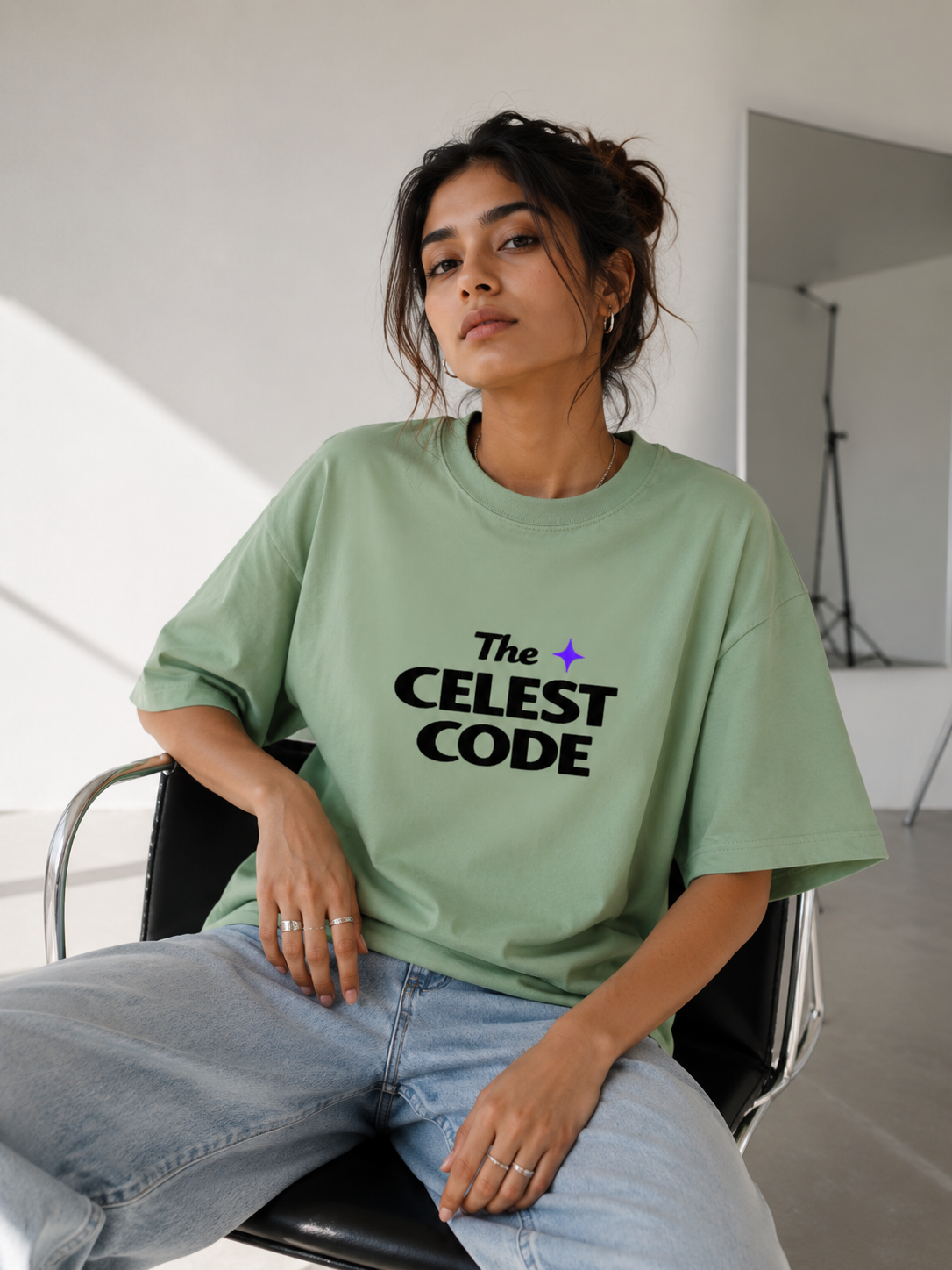 The Celest Code Logo - Unisex Terry Oversized Tee