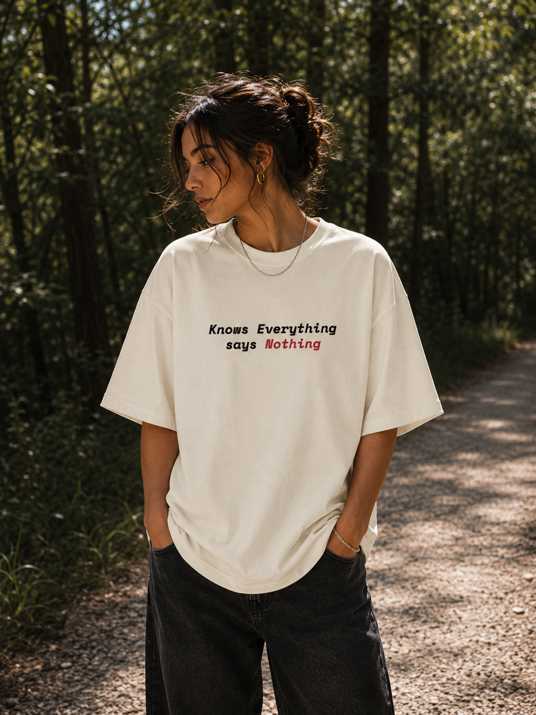 Knows Everything / High Priestess Card - Unisex Terry Oversized Tee