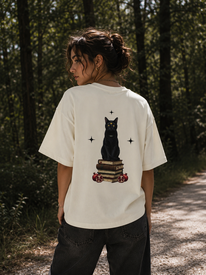 Knows Everything / High Priestess Card - Unisex Terry Oversized Tee