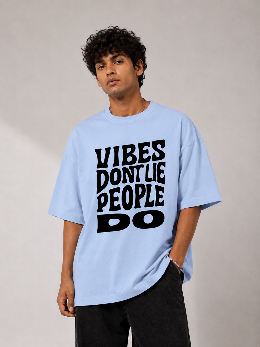 Vibes Don't Lie, People Do / Moon Card - Unisex Terry Oversized Tee