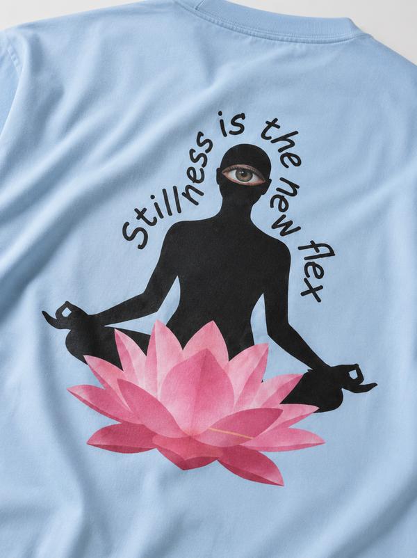 Stillness is the New Flex / The World Card - Unisex Terry Oversized Tee