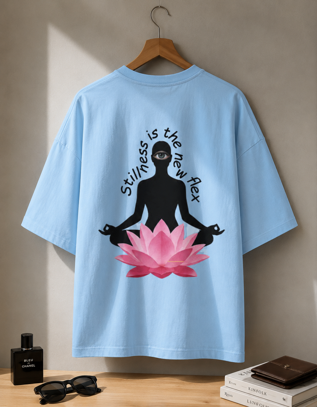 Stillness is the New Flex / The World Card - Unisex Terry Oversized Tee