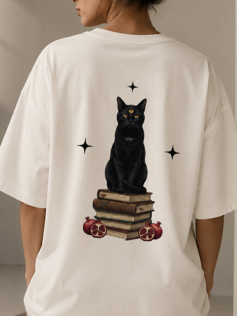 Knows Everything / High Priestess Card - Unisex Terry Oversized Tee