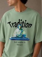 Tradition / The Hierophant Card - Unisex Terry Oversized Tee