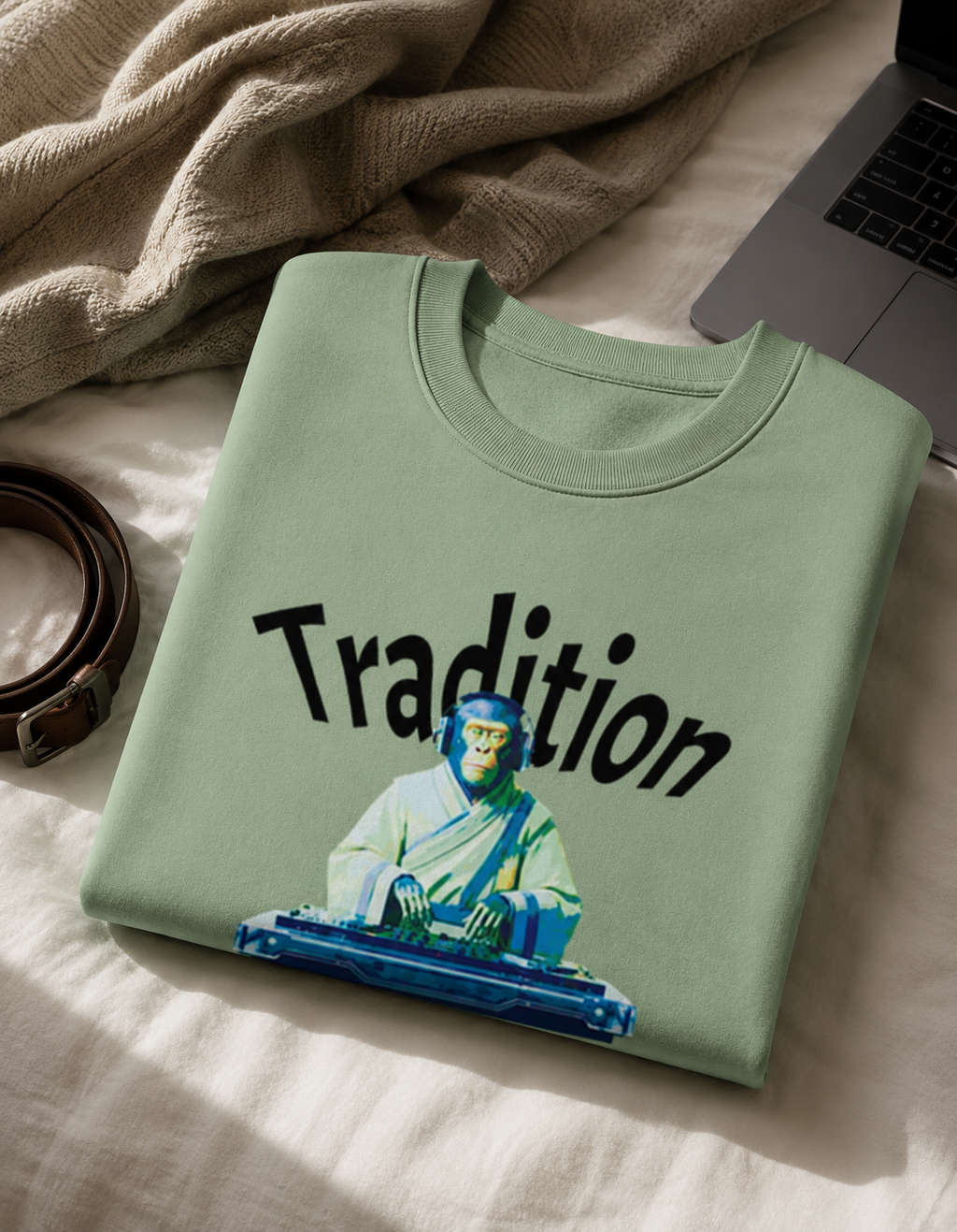 Tradition / The Hierophant Card - Unisex Terry Oversized Tee