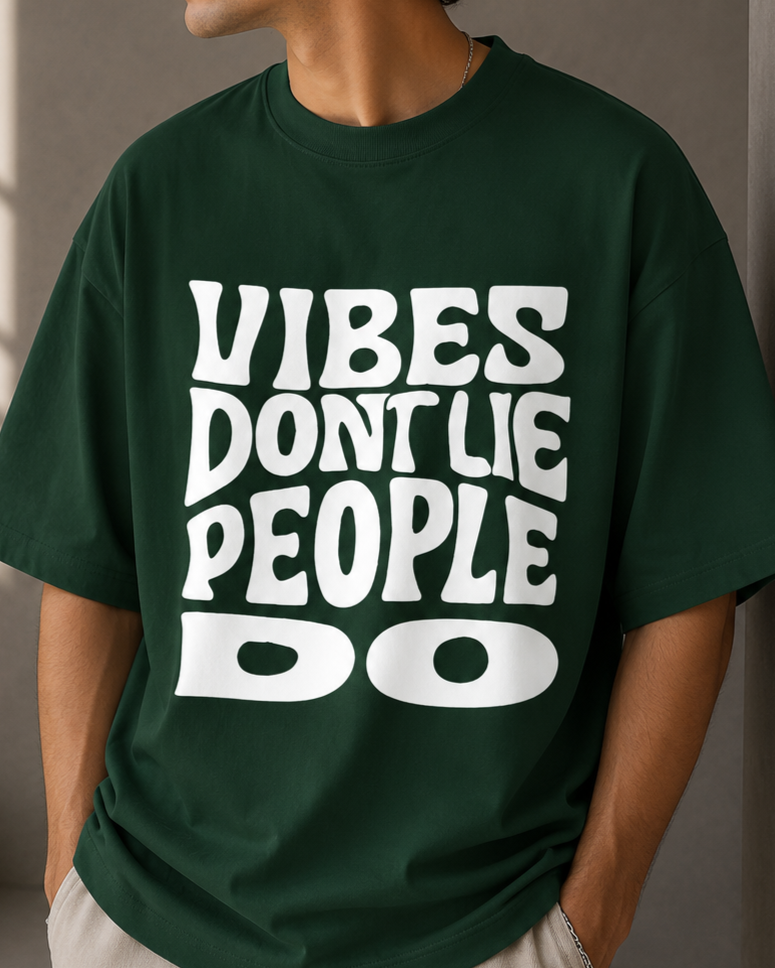 Vibes don't lie / Moon Card - Unisex Terry Oversized Tee