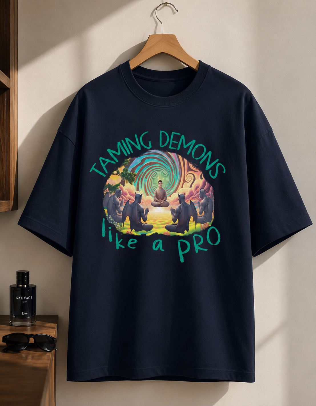 Taming Demons / Strength Card - Unisex Terry Oversized Tee