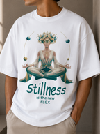 Stillness is the New Flex / World Card - Unisex Terry Oversized Tee