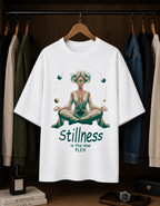 Stillness is the New Flex / World Card - Unisex Terry Oversized Tee