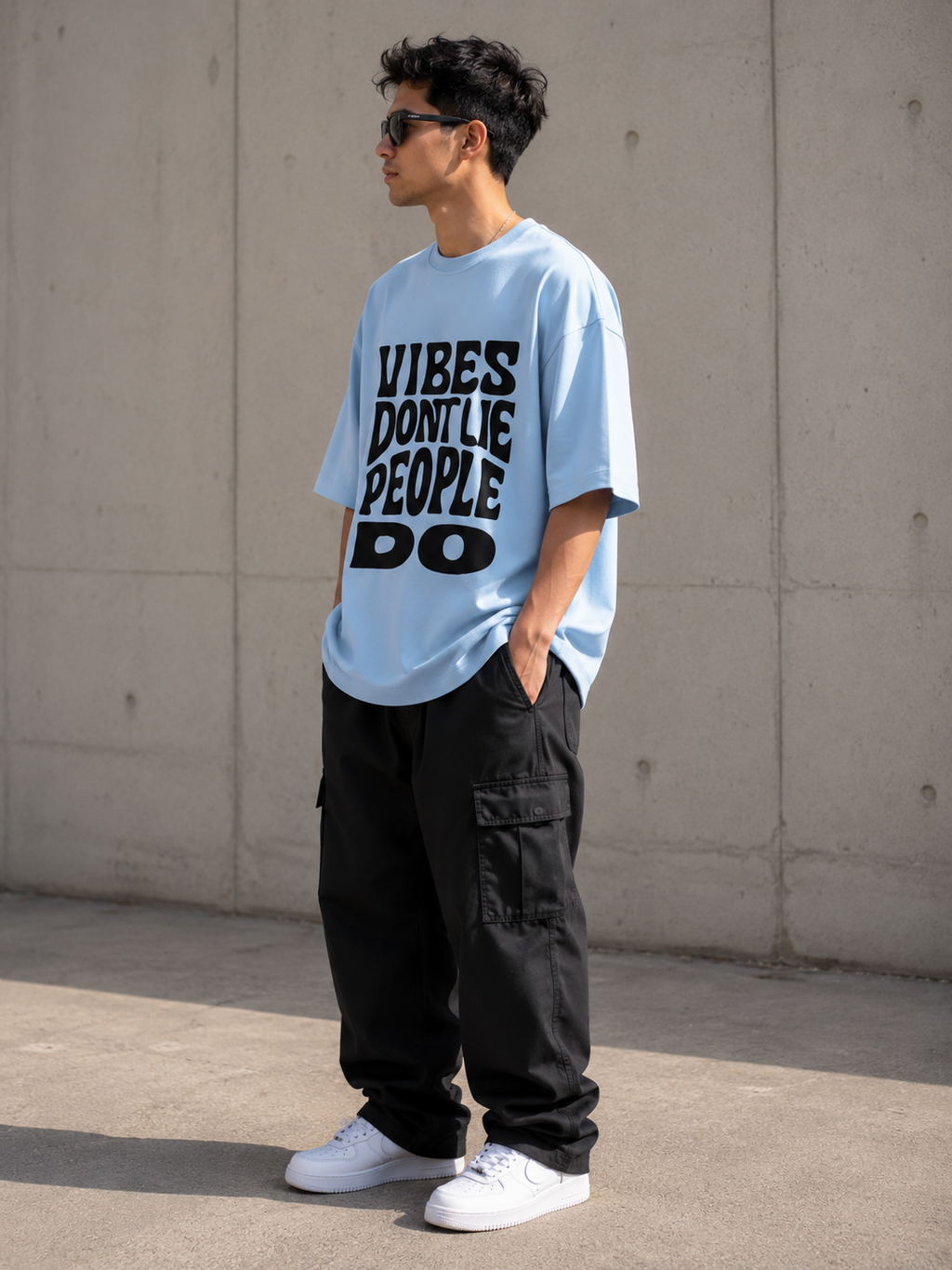 Vibes Don't Lie, People Do / Moon Card - Unisex Terry Oversized Tee