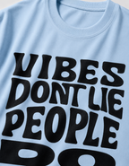 Vibes Don't Lie, People Do / Moon Card - Unisex Terry Oversized Tee