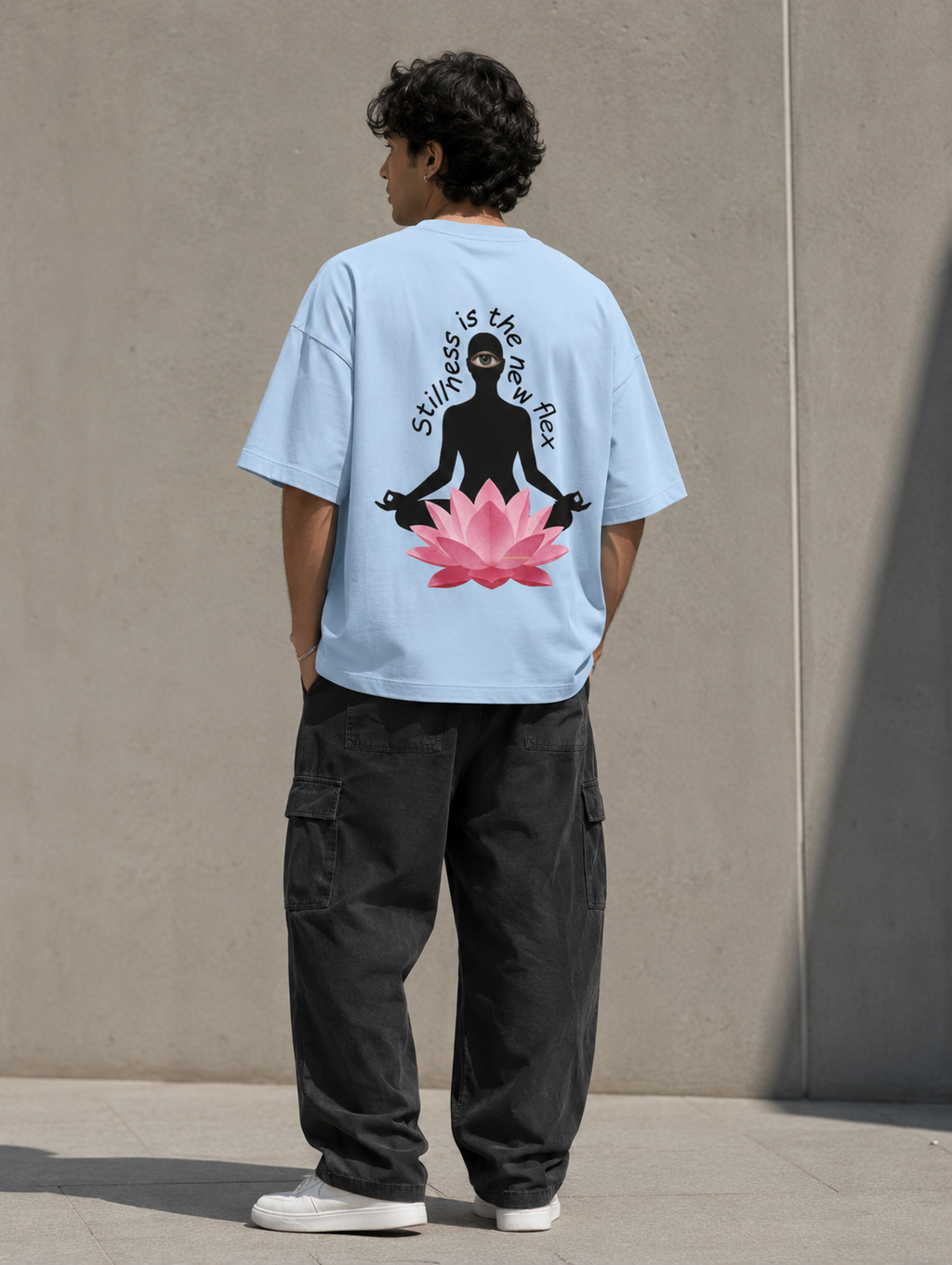 Stillness is the New Flex / The World Card - Unisex Terry Oversized Tee