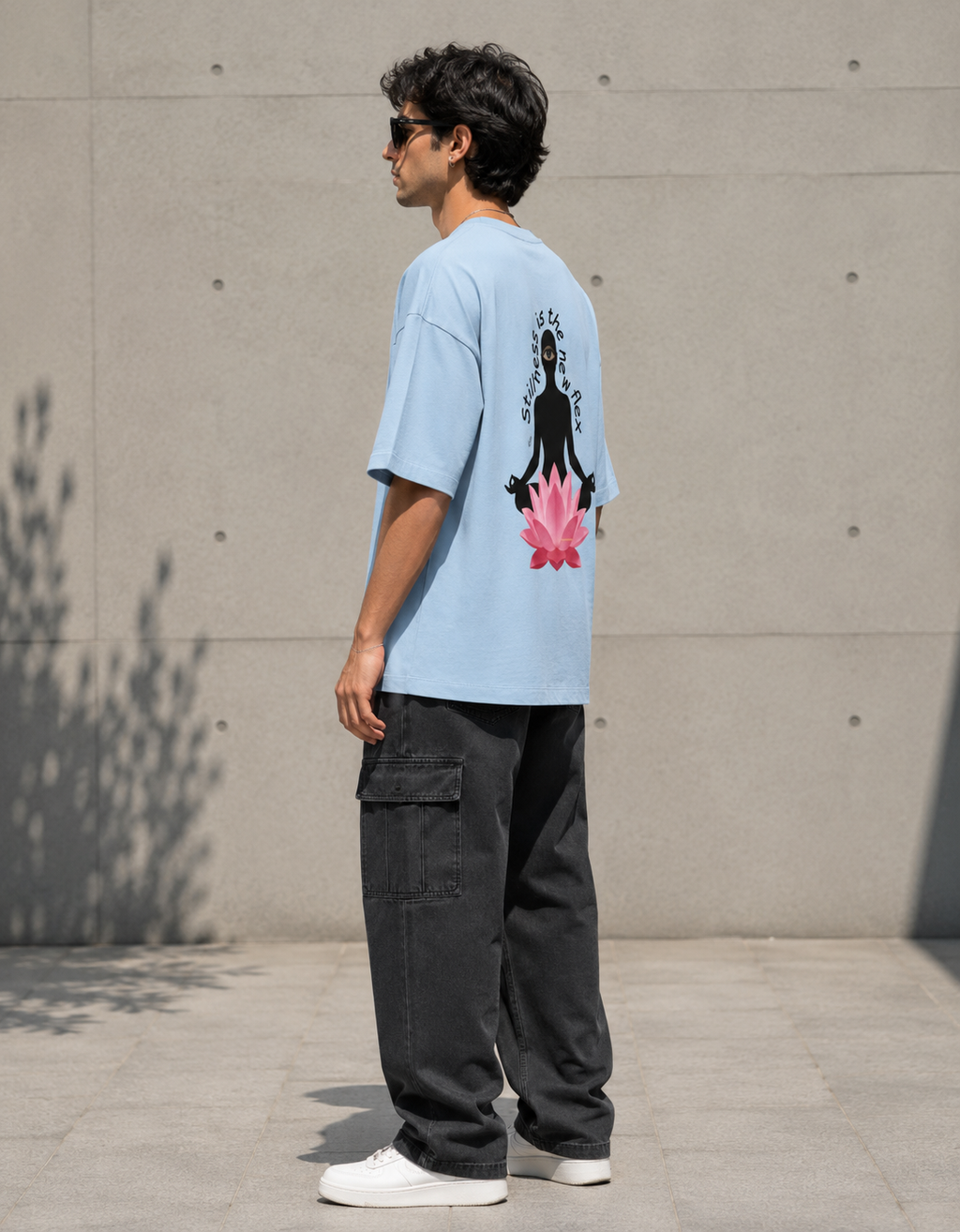 Stillness is the New Flex / The World Card - Unisex Terry Oversized Tee