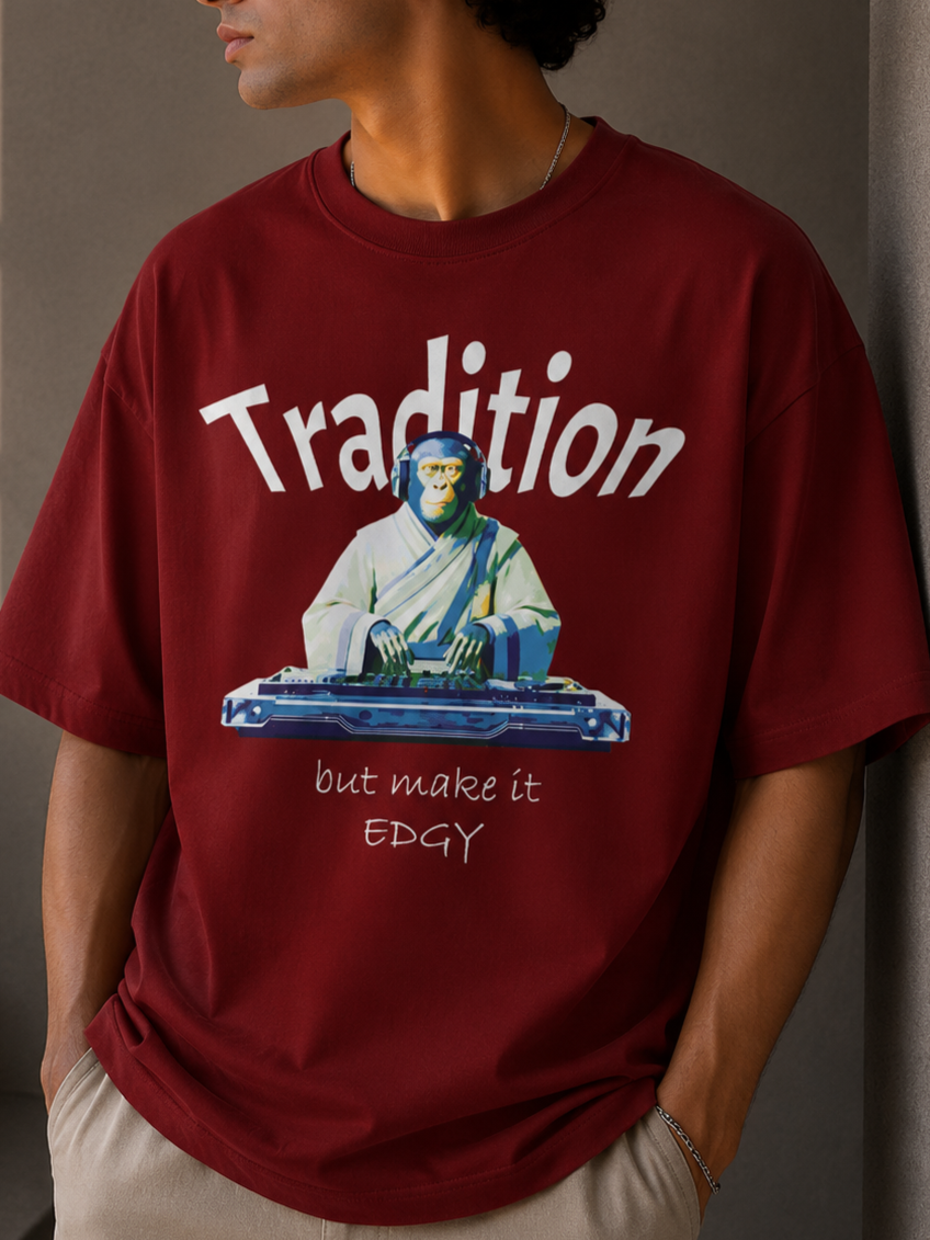 Tradition / The Hierophant Card - Unisex Terry Oversized Tee