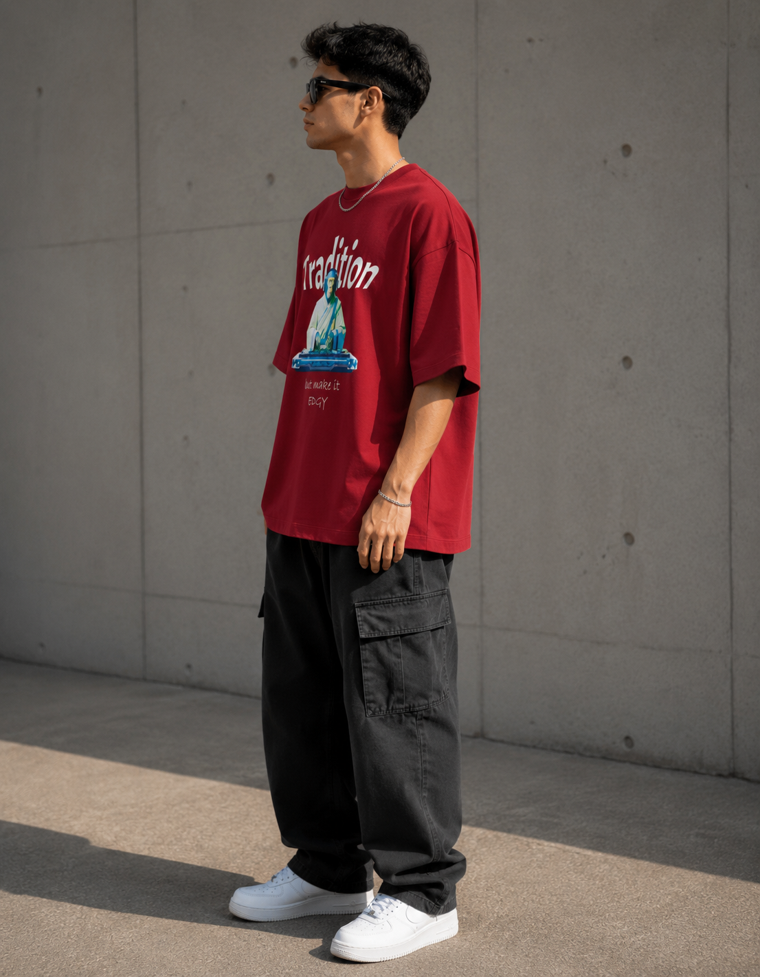 Tradition / The Hierophant Card - Unisex Terry Oversized Tee