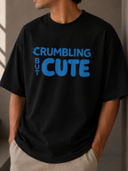 Crumbling but Cute / Tower Card - Unisex Terry Oversized Tee