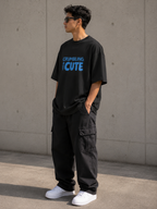 Crumbling but Cute / Tower Card - Unisex Terry Oversized Tee