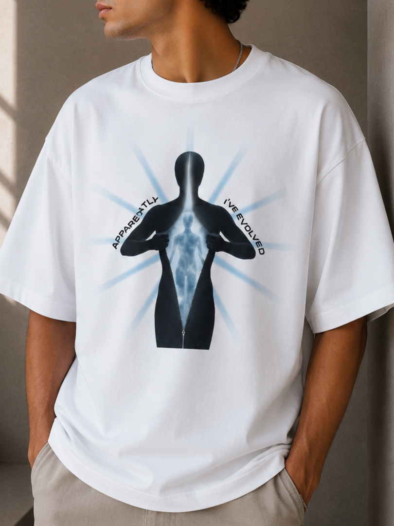 I have Evolved / Judgement Card - Unisex Terry Oversized Tee