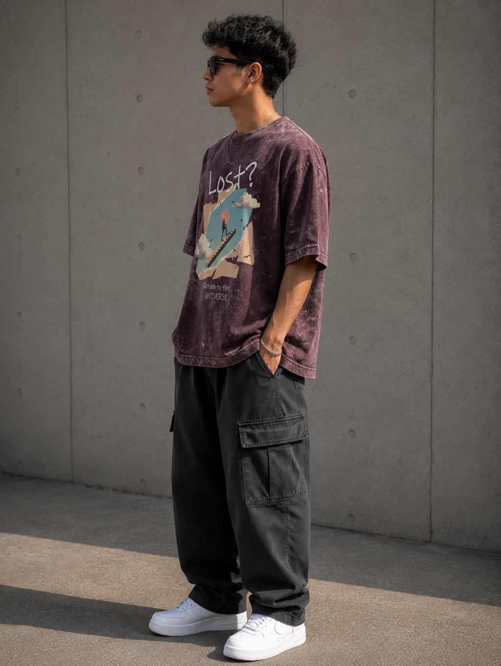 Return to the Universe / The Fool Card - Unisex Acid Washed Oversized Tee