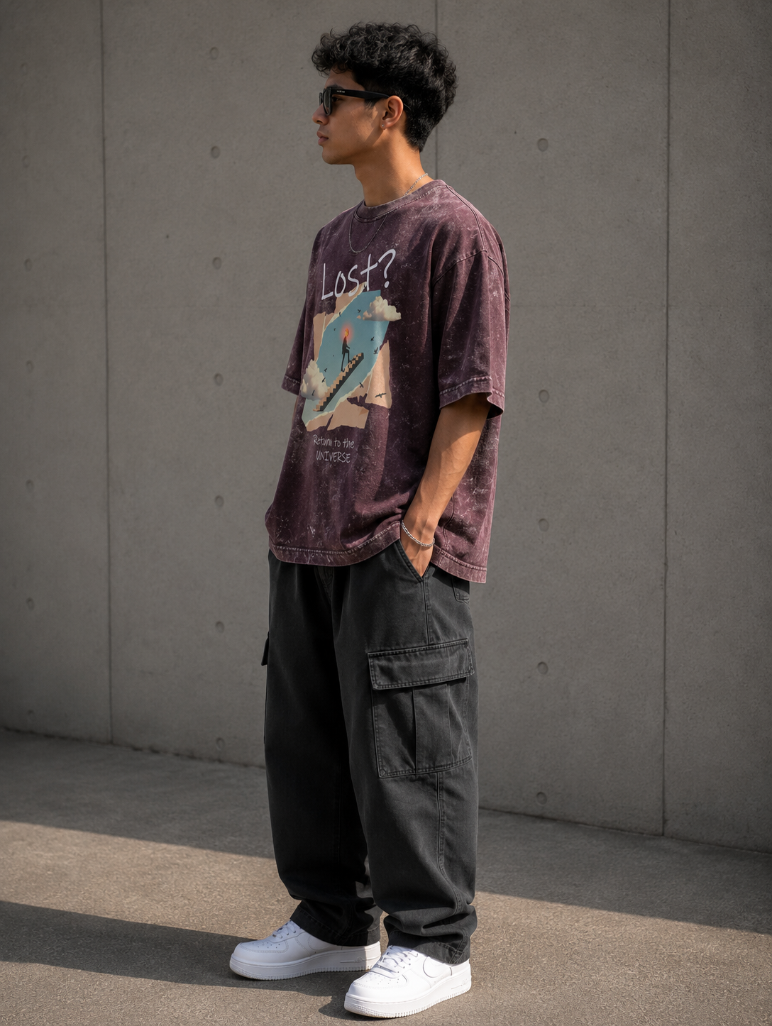 Return to the Universe / The Fool Card - Unisex Acid Washed Oversized Tee