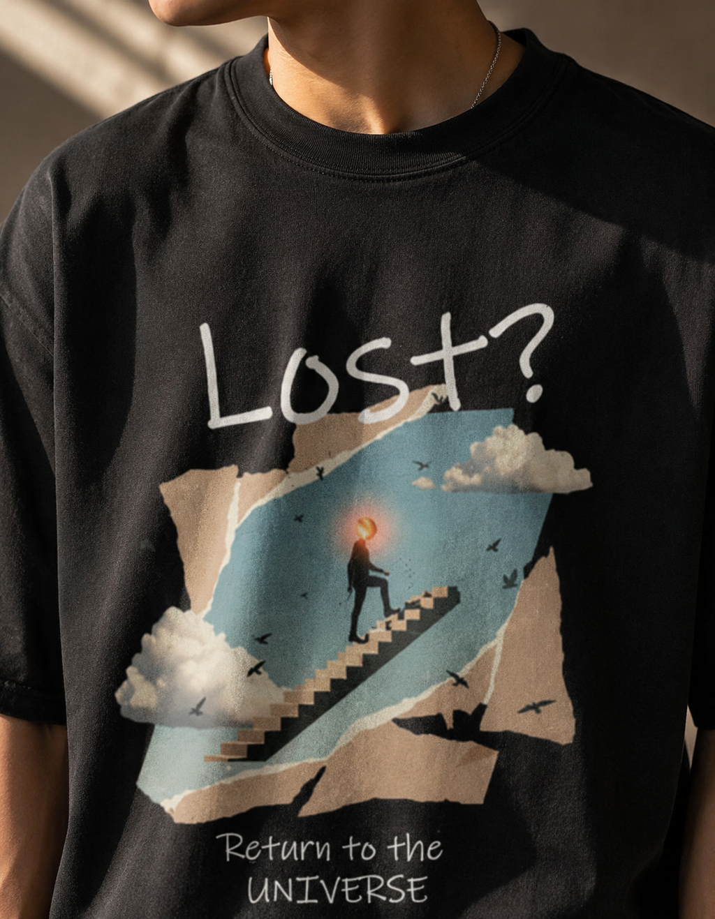 Return to the Universe / Fool Card - Unisex Terry Oversized Tee