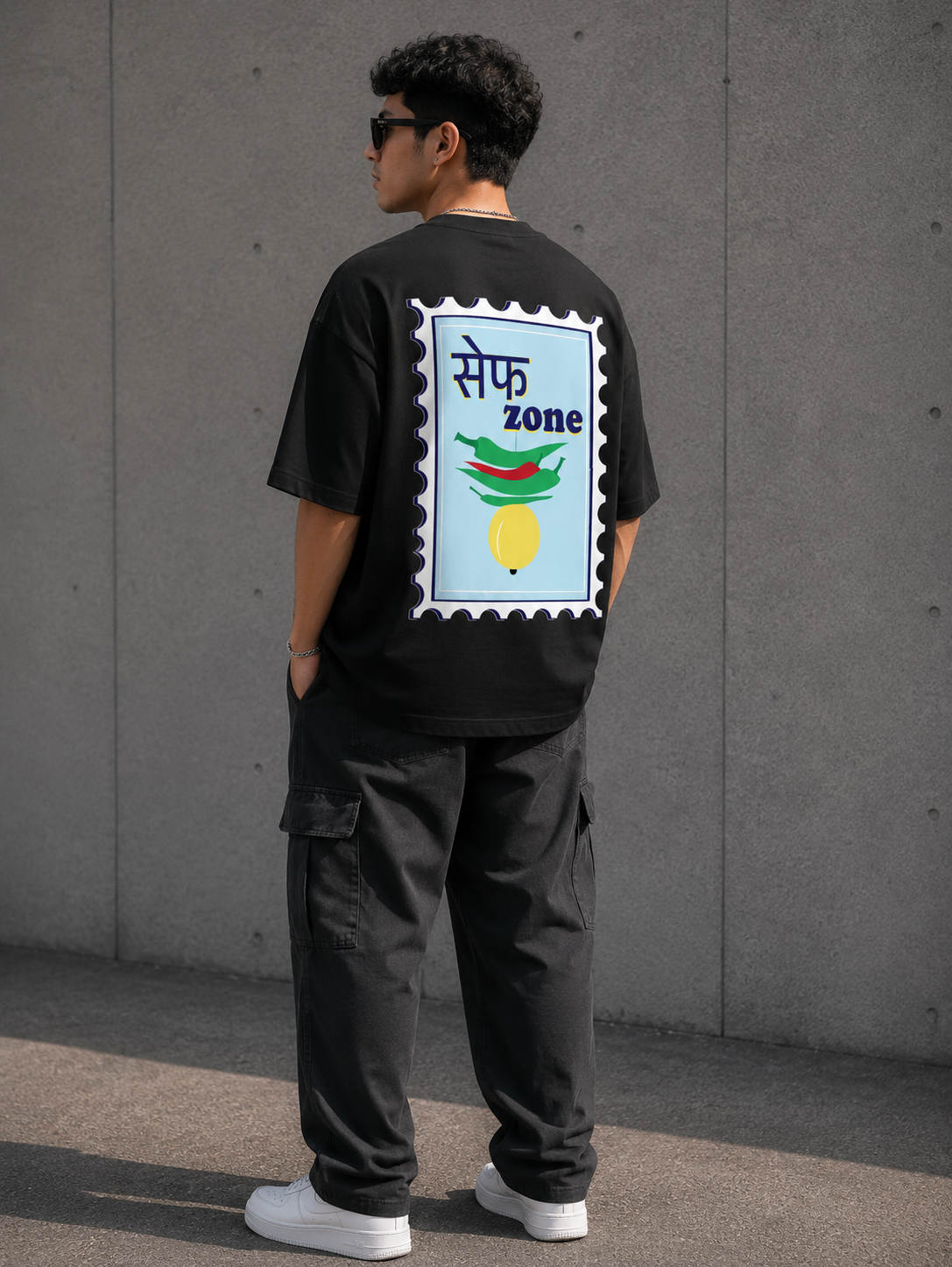 Safe Zone - Back Side - Unisex Terry Oversized Tee