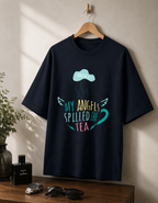 My Angels Spilled the Tea - Unisex Terry Oversized Tee