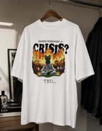Crisis? / Tower Card - Unisex Terry Oversized Tee