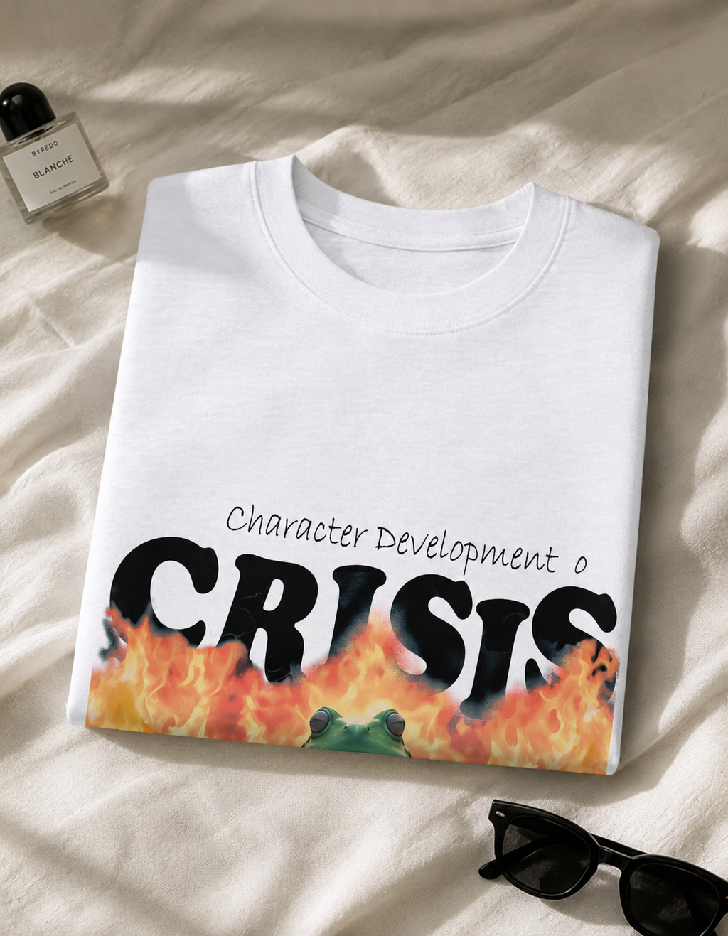 Crisis? / Tower Card - Unisex Terry Oversized Tee