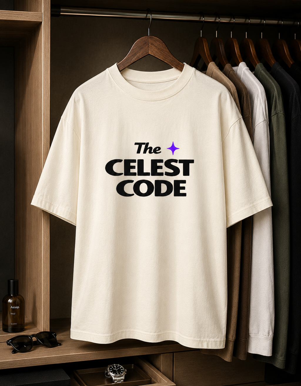 The Celest Code Logo - Unisex Terry Oversized Tee