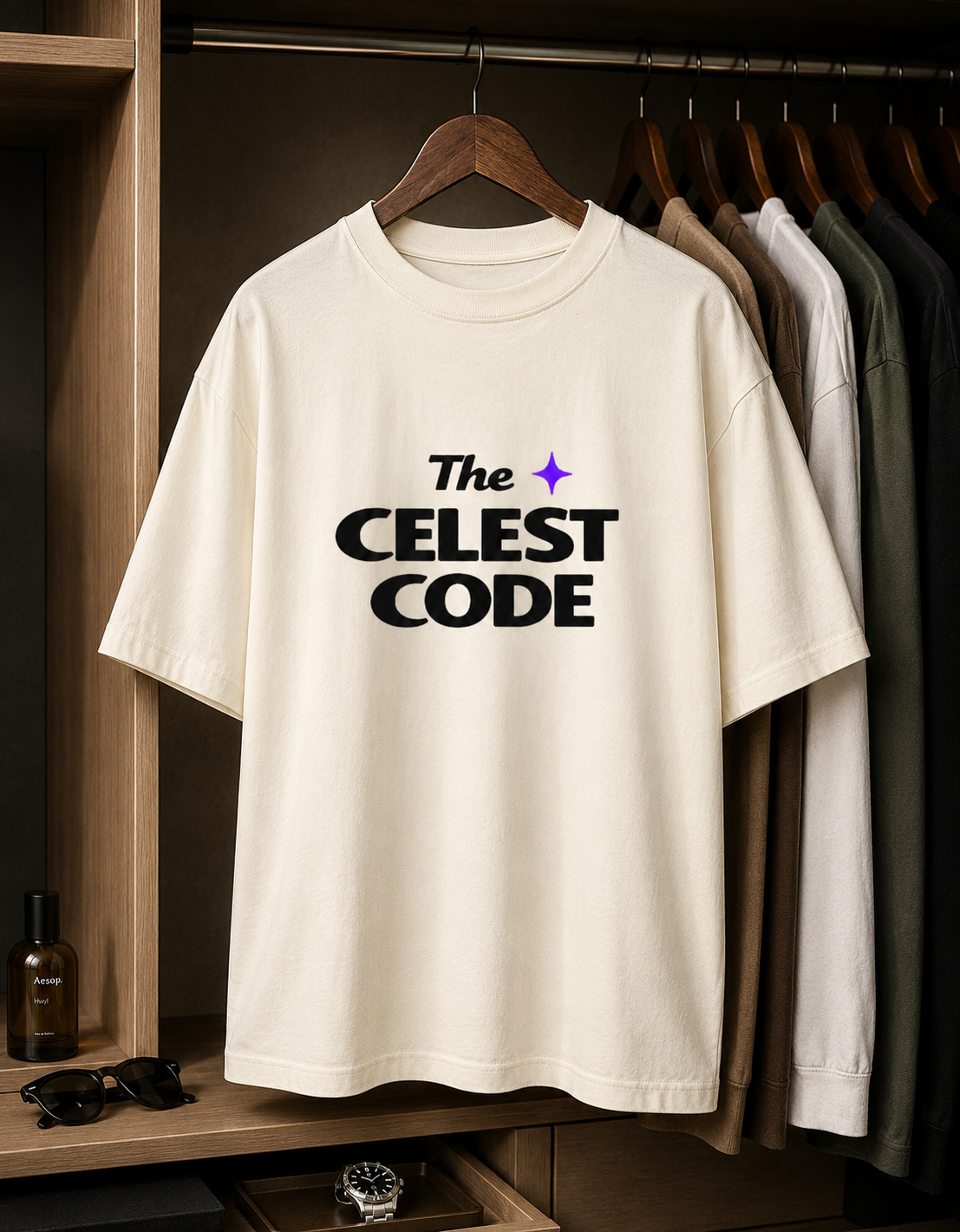 The Celest Code Logo - Unisex Terry Oversized Tee