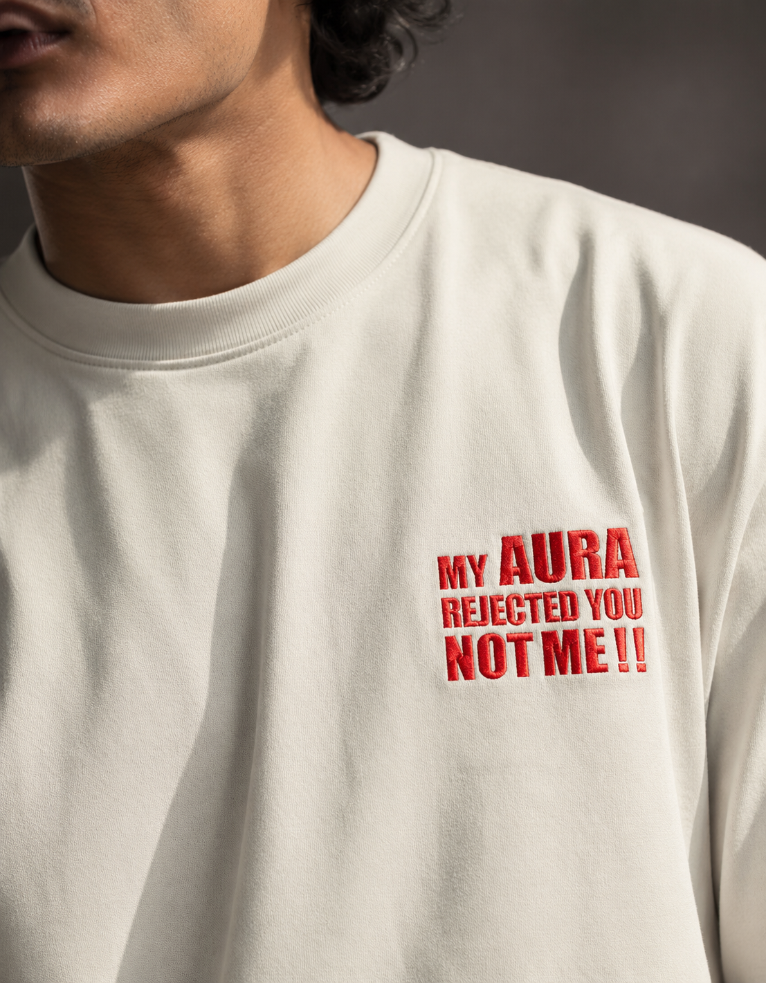 Embroidered - My Aura Rejected - Unisex Oversized Classic T-Shirt