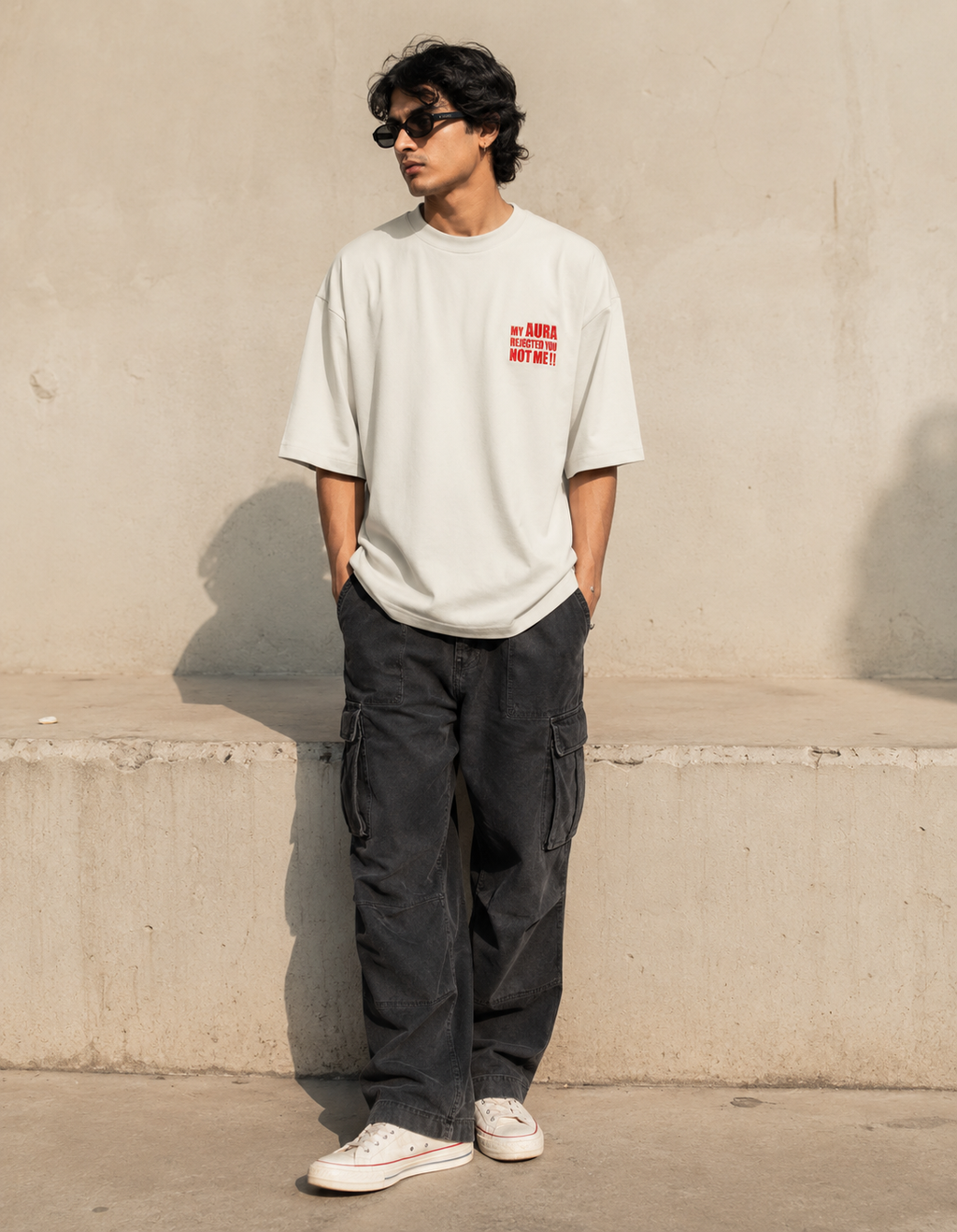 Embroidered - My Aura Rejected - Unisex Oversized Classic T-Shirt