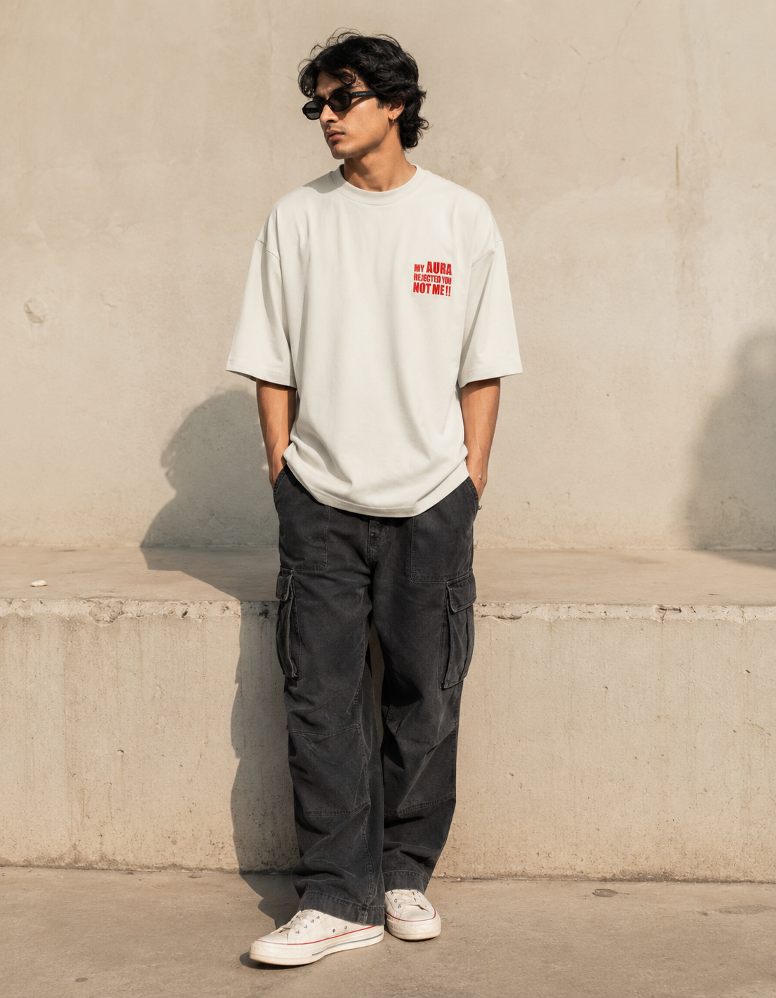 Embroidered - My Aura Rejected - Unisex Oversized Classic T-Shirt