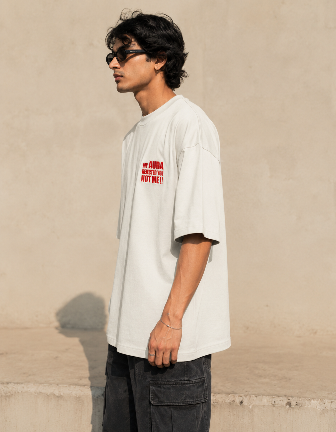 Embroidered - My Aura Rejected - Unisex Oversized Classic T-Shirt