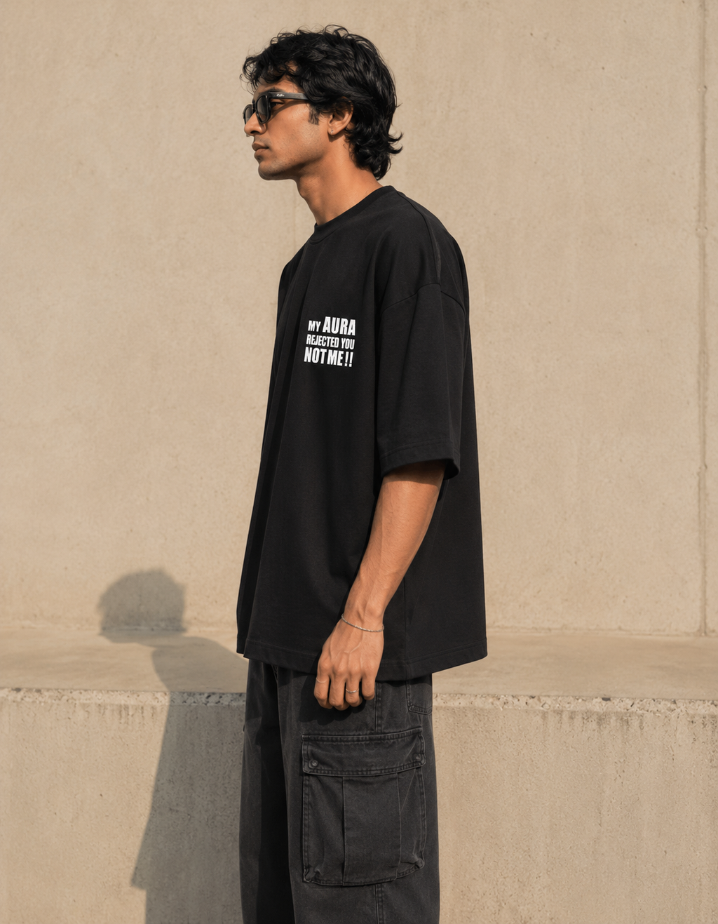 Embroidered - My Aura Rejected You -  Unisex Terry Oversized Tee