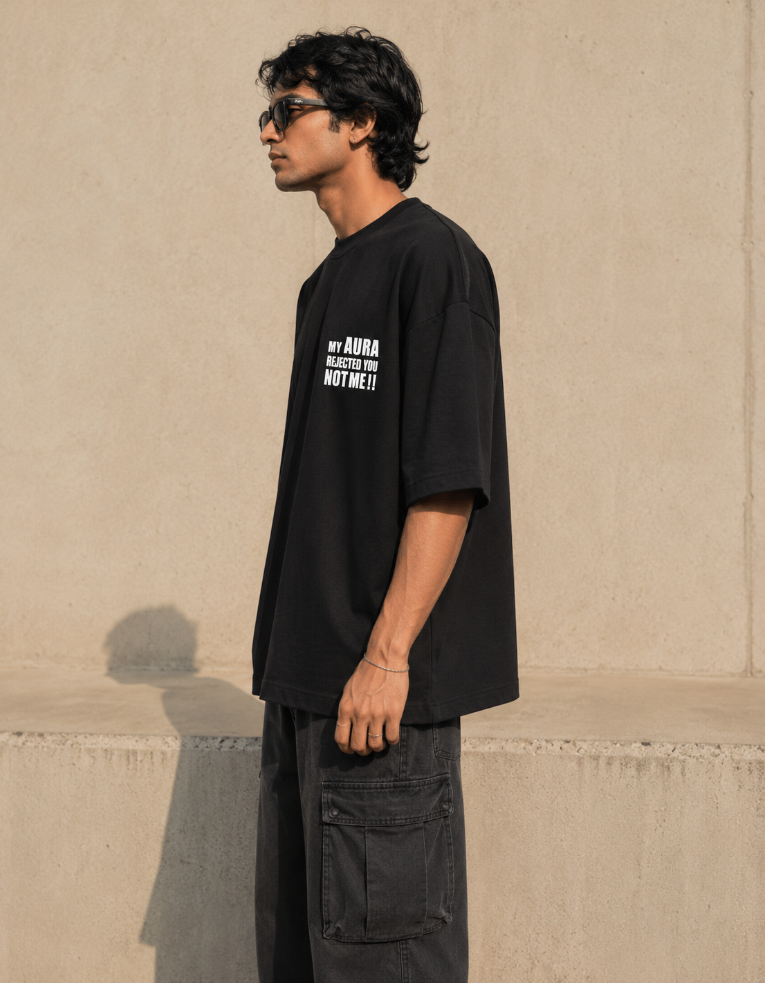 Embroidered - My Aura Rejected You -  Unisex Terry Oversized Tee