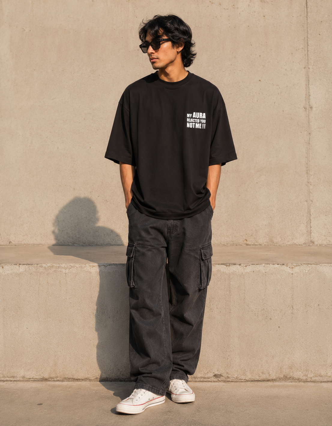 Embroidered - My Aura Rejected You -  Unisex Terry Oversized Tee