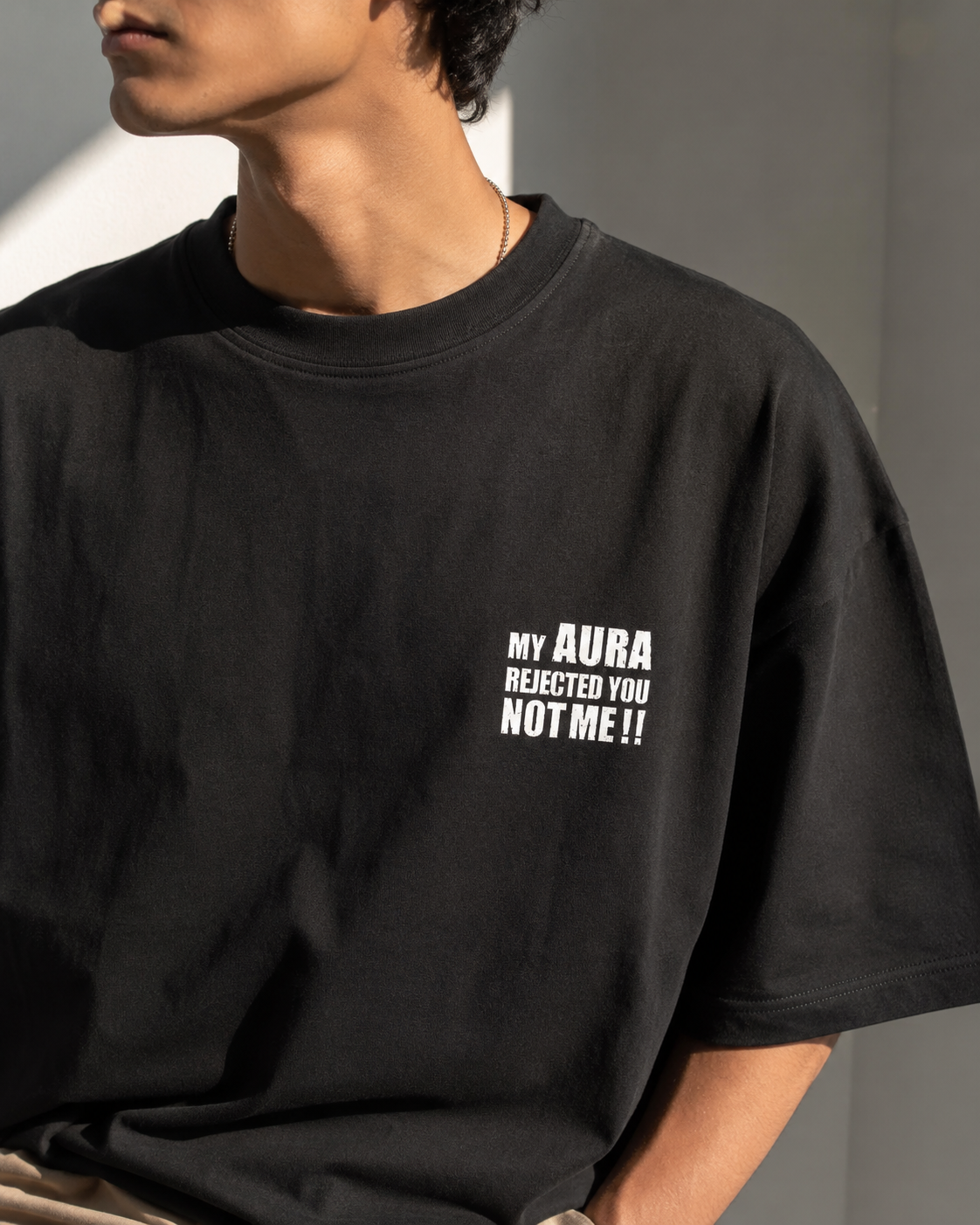 My Aura Rejected You Not Me! - Unisex Terry Oversized Tee