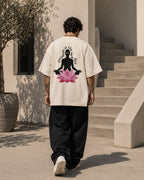 Stillness is the New Flex / The World Card - Unisex Terry Oversized Tee