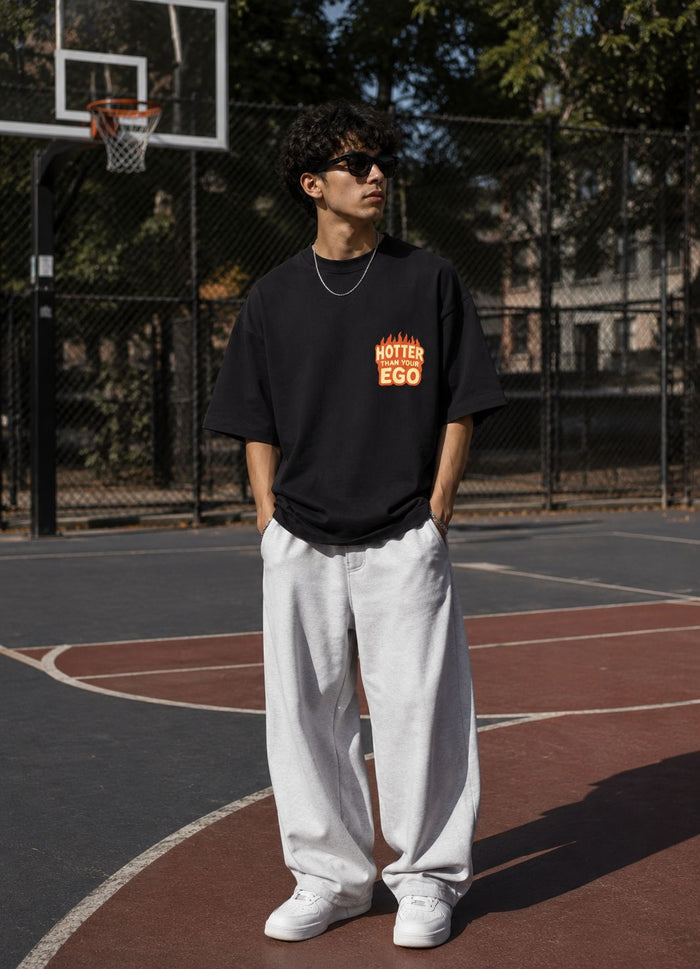 Hotter than Your Ego / Sun Card - Unisex Terry Oversized Tee