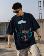 My Angels Spilled the Tea - Unisex Terry Oversized Tee