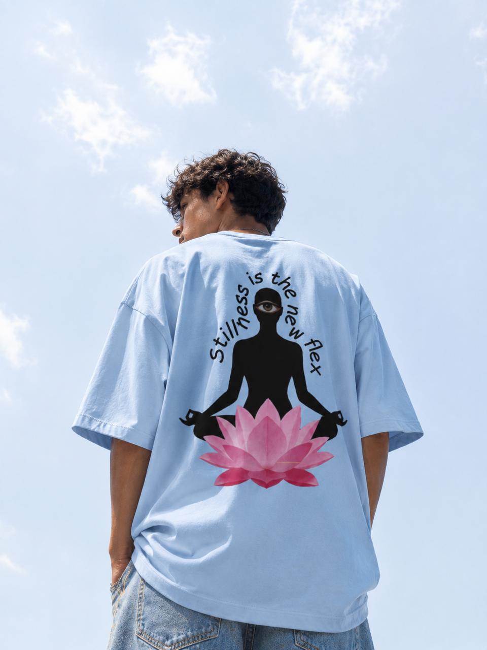 Stillness is the New Flex / The World Card - Unisex Terry Oversized Tee