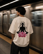 Stillness is the New Flex / The World Card - Unisex Terry Oversized Tee