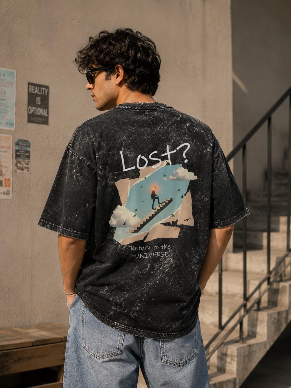 Return to the Universe / The Fool Card - Unisex Acid Washed Oversized Tee