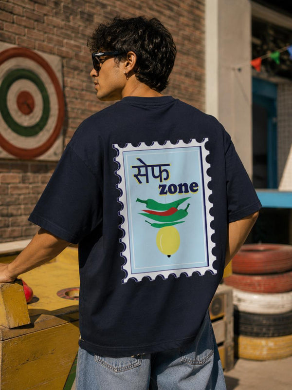 Safe Zone - Back Side - Unisex Terry Oversized Tee